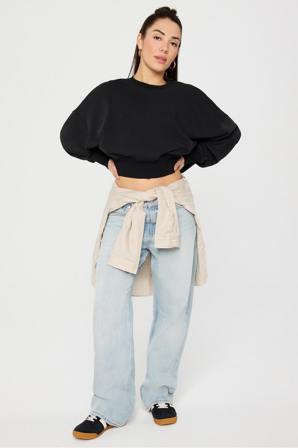 Fabletics Year Round Terry Crew Neck Sweatshirt