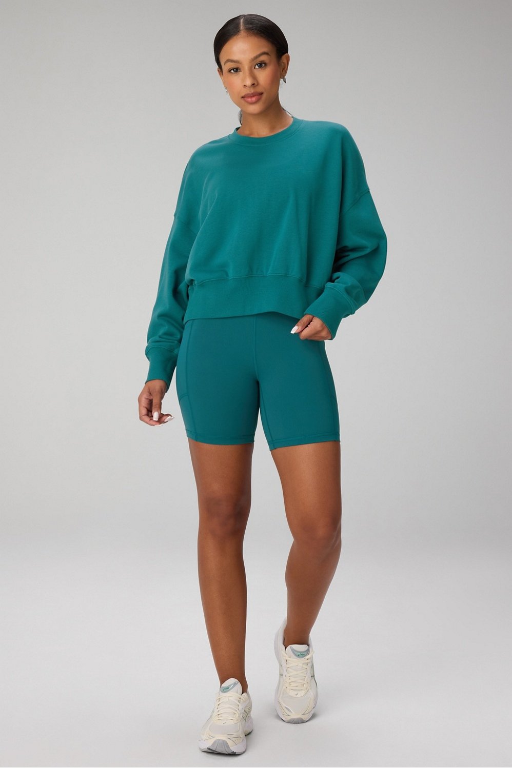 Fabletics Year Round Terry Crew Neck Sweatshirt