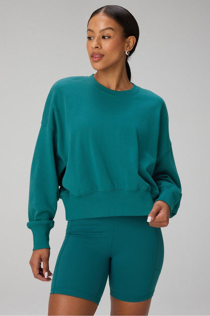 Fabletics Year Round Terry Crew Neck Sweatshirt