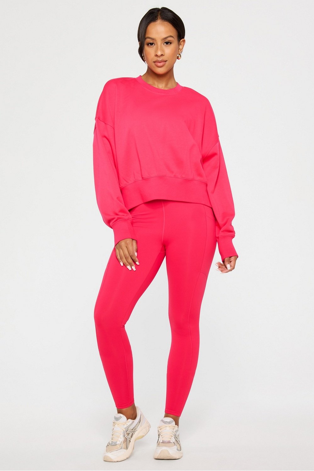 Fabletics Year Round Terry Crew Neck Sweatshirt