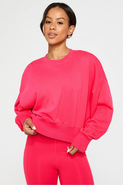Fabletics Year Round Terry Crew Neck Sweatshirt