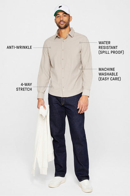 Fabletics The Don Long Sleeve Button Up (Slim Fit)