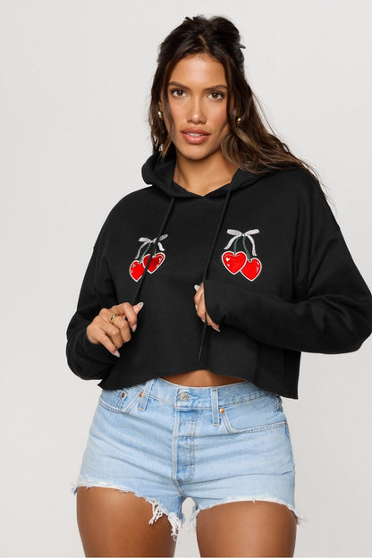Fabletics Cozy Fleece Cherry Cropped Hoodie