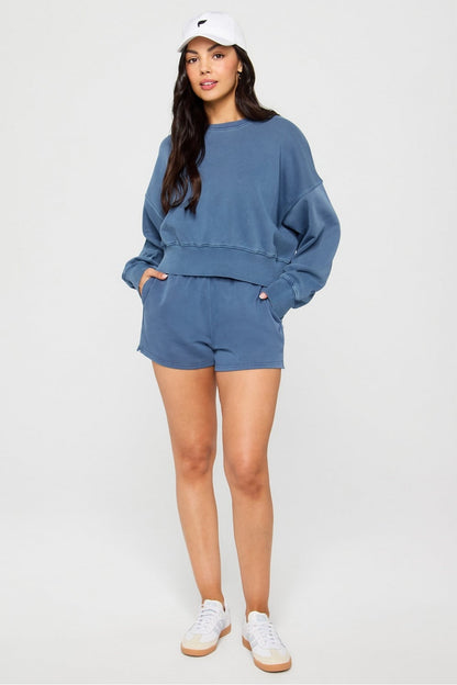 Fabletics Year Round Terry Crew Neck Sweatshirt