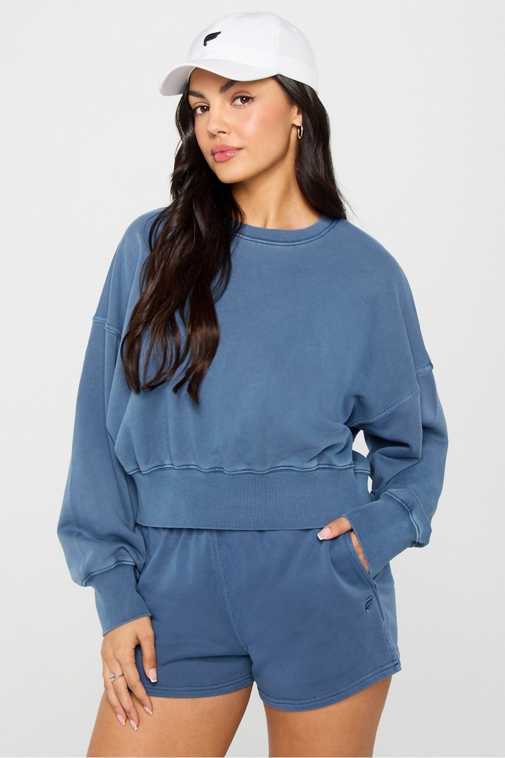 Fabletics Year Round Terry Crew Neck Sweatshirt