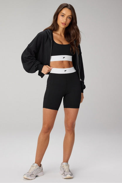 Fabletics Year Round Terry Cropped Full-Zip Hoodie