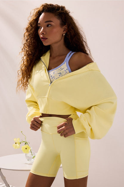 Fabletics Year Round Terry Cropped Full-Zip Hoodie