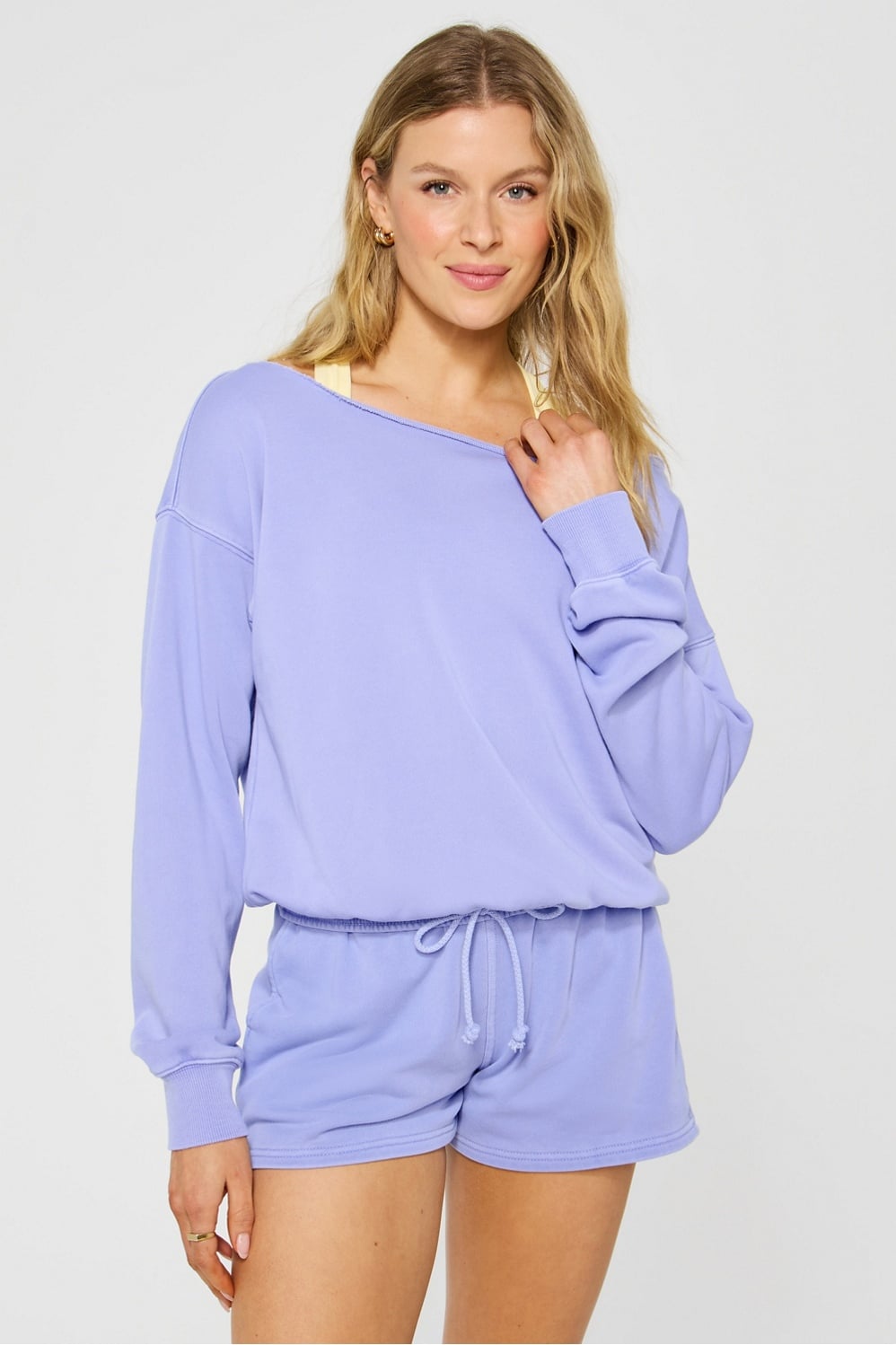 Fabletics Year Round Terry Off Shoulder Sweatshirt