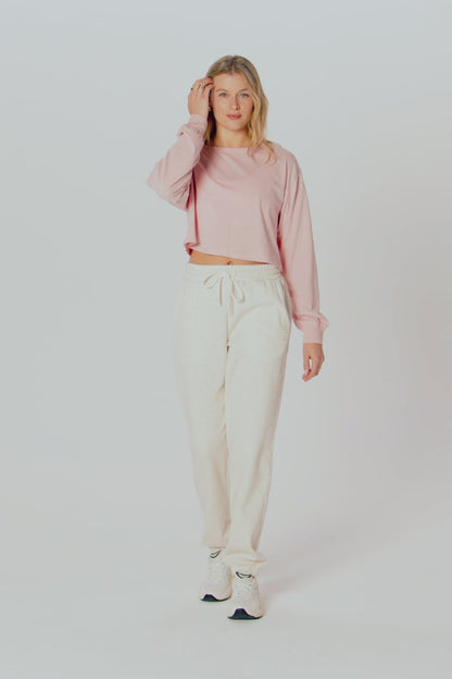 Fabletics 100% Cotton Boxy Long Sleeve Tee