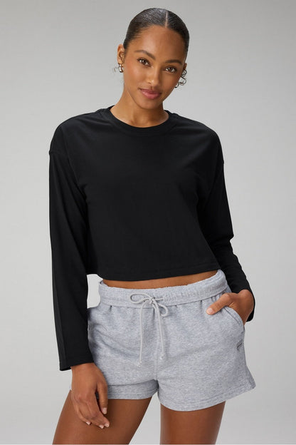 Fabletics 100% Cotton Boxy Long Sleeve Tee