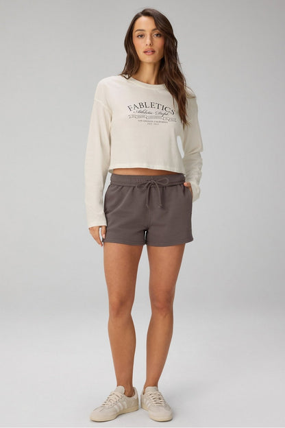 Fabletics 100% Cotton Boxy Long Sleeve Tee