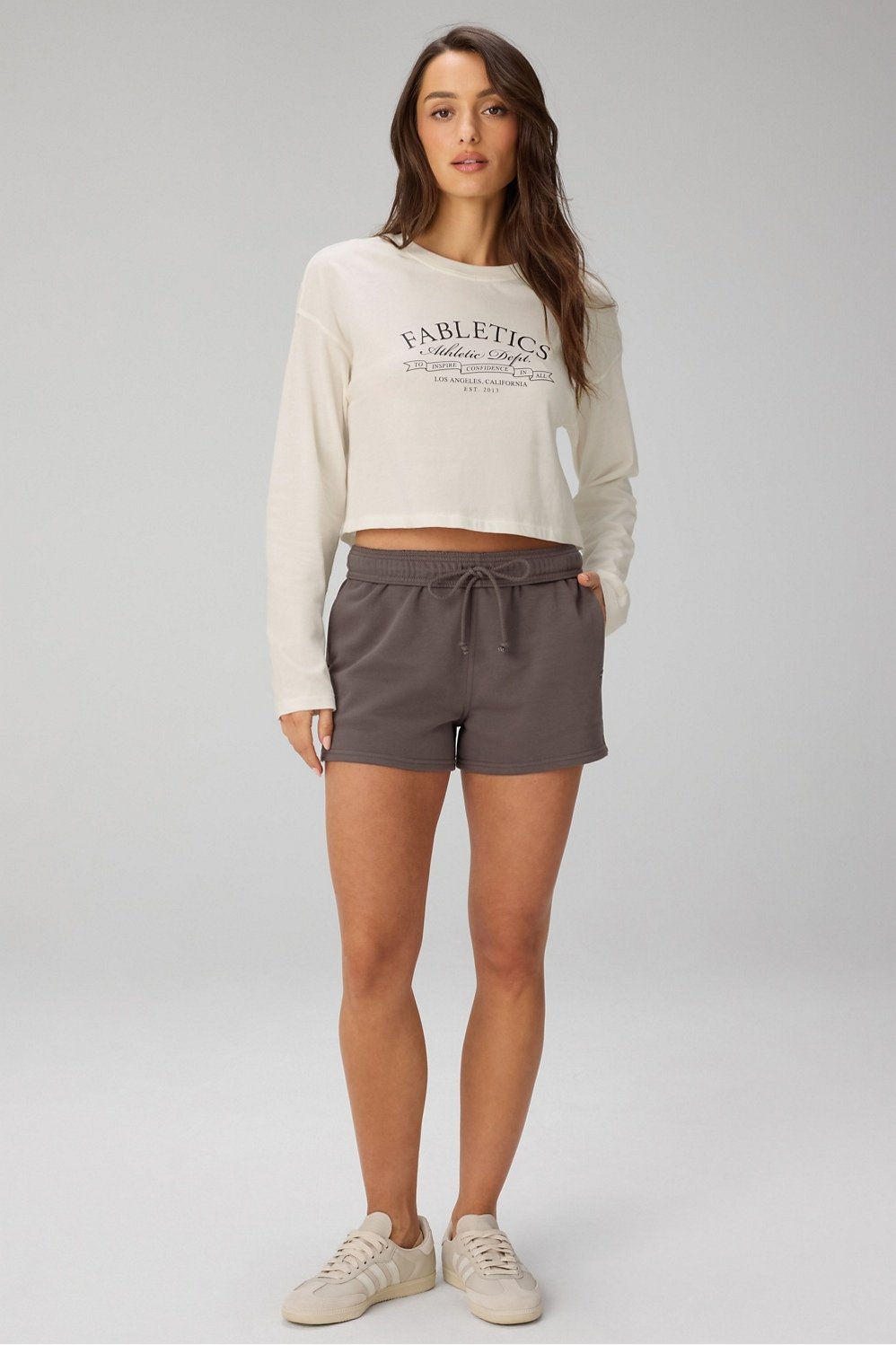 Fabletics 100% Cotton Boxy Long Sleeve Tee