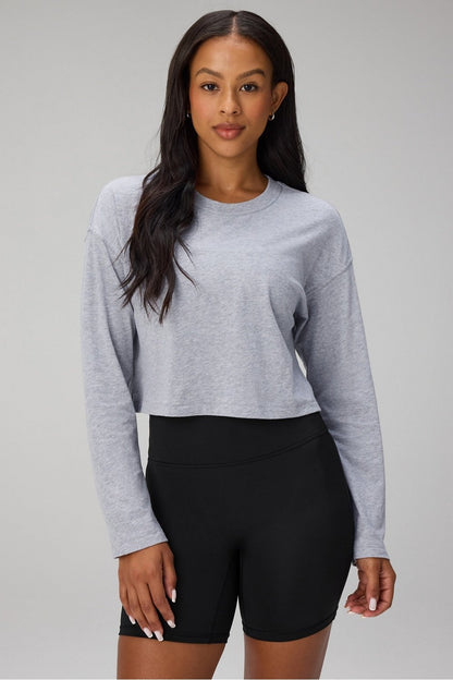 Fabletics 100% Cotton Boxy Long Sleeve Tee