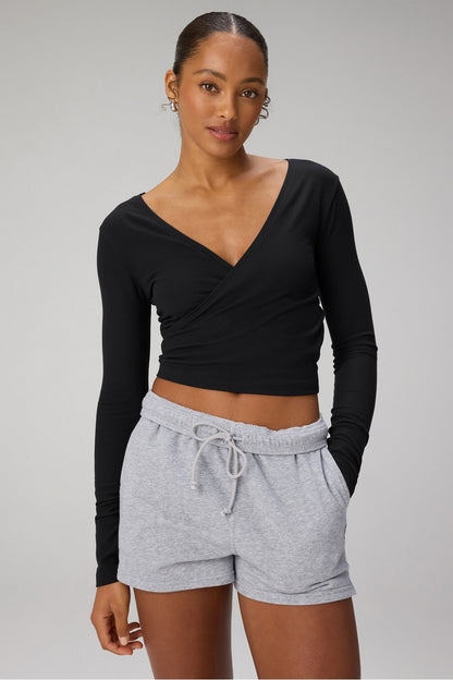 Fabletics Modal Rib V-Neck Crop L/S Top