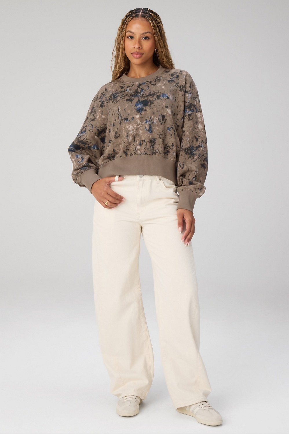 Fabletics Year Round Terry Crew Neck Sweatshirt