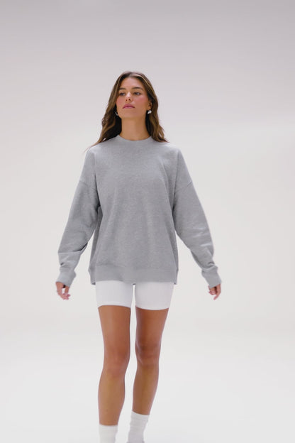 Fabletics Year Round Terry Oversized Crew Neck Sweatshirt