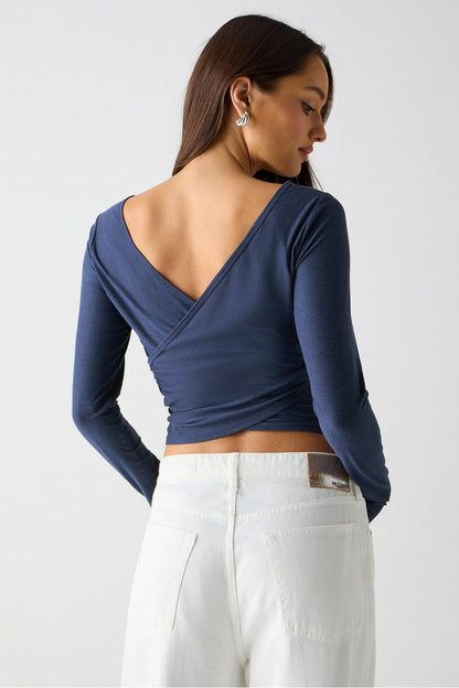 Fabletics Whisper Crossover Long-Sleeve Top
