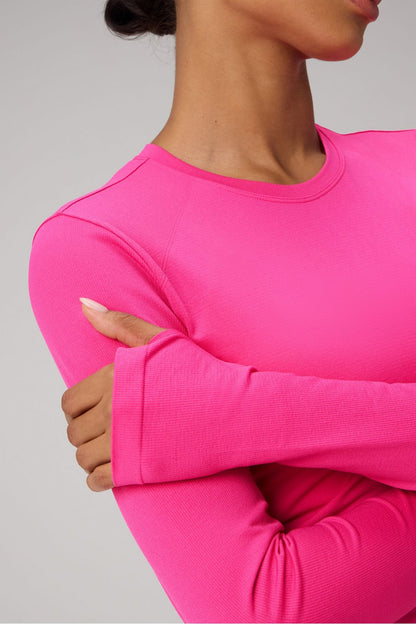 Fabletics Feather Tech+ Cropped Long-Sleeve Top