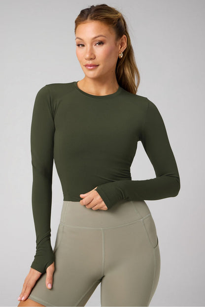 Fabletics Feather Tech+ Cropped Long-Sleeve Top