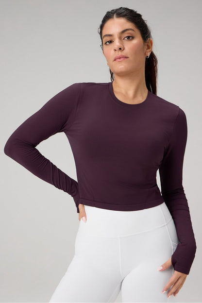 Fabletics Feather Tech+ Cropped Long-Sleeve Top