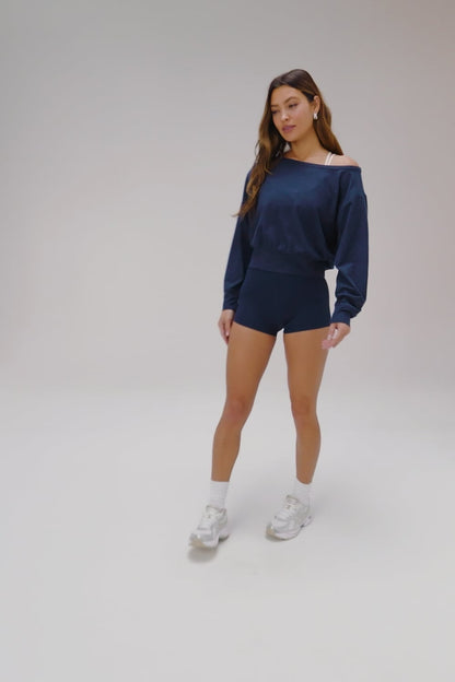 Fabletics Cloud Jersey Off-Shoulder Sweatshirt