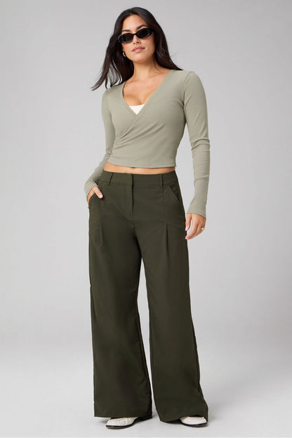 Fabletics Modal Rib V-Neck Long-Sleeve Top