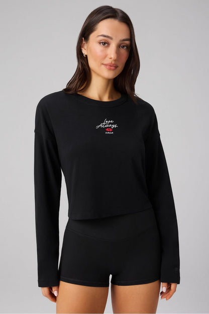 Fabletics 100% Cotton Boxy Long-Sleeve Tee