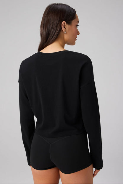 Fabletics 100% Cotton Boxy Long-Sleeve Tee