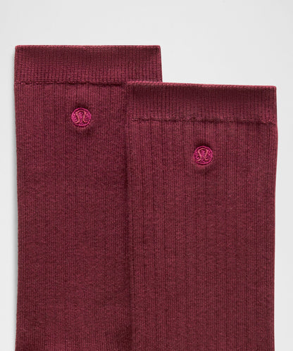 Lululemon Unisex Ribbed Cotton-Blend Crew Socks