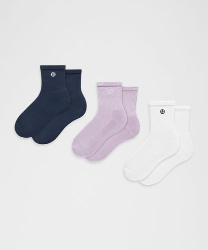Lululemon Unisex Daily Essential Quarter Socks *3 Pack