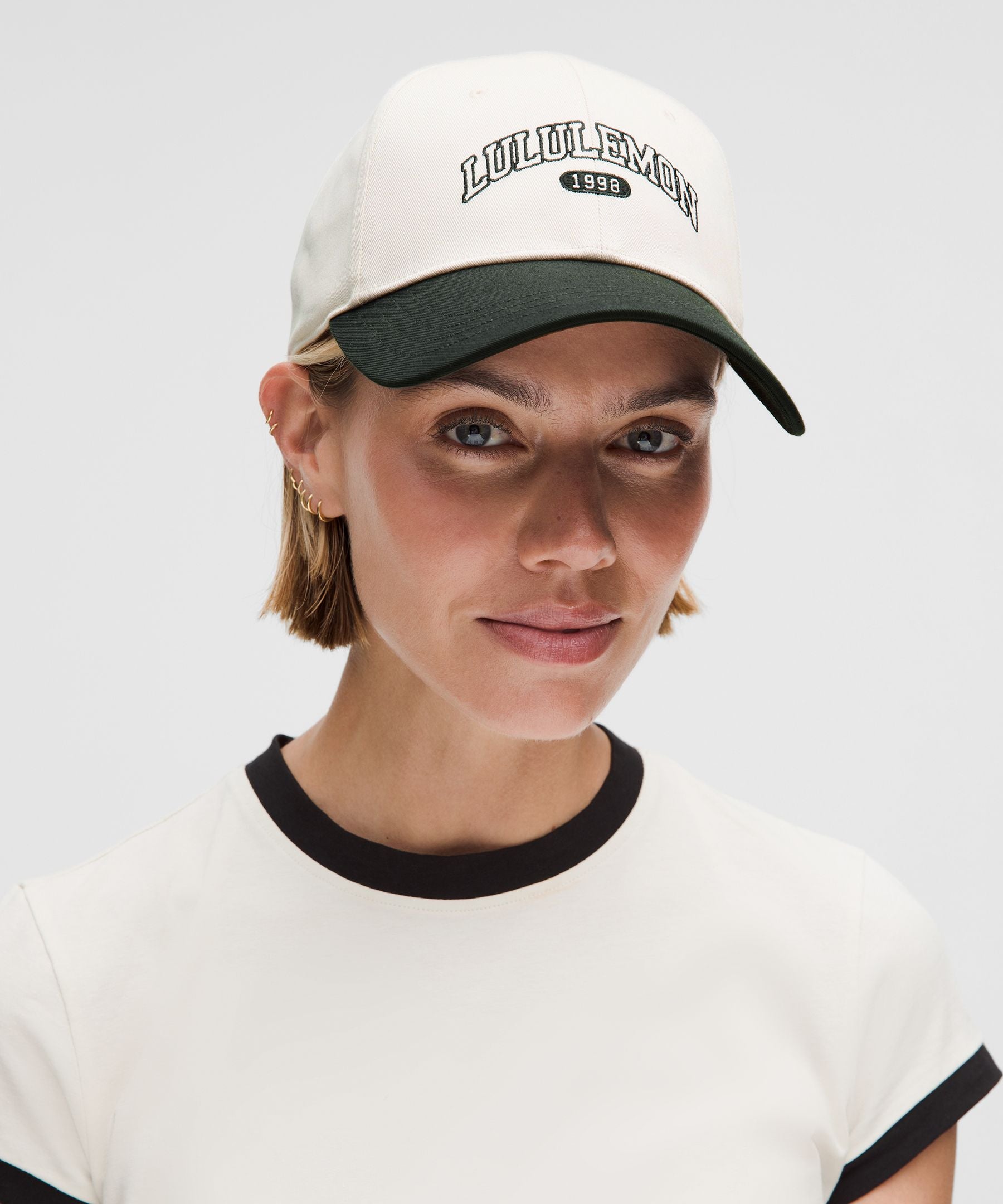 Lululemon Structured Ball Cap *1998 Light Ivory/Rainforest Green