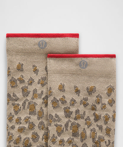 Lululemon Unisex Power Stride Crew Socks *Leopard