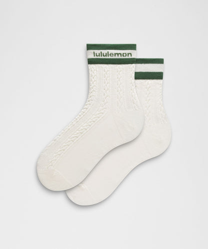 Lululemon Unisex Cable-Knit Quarter Socks