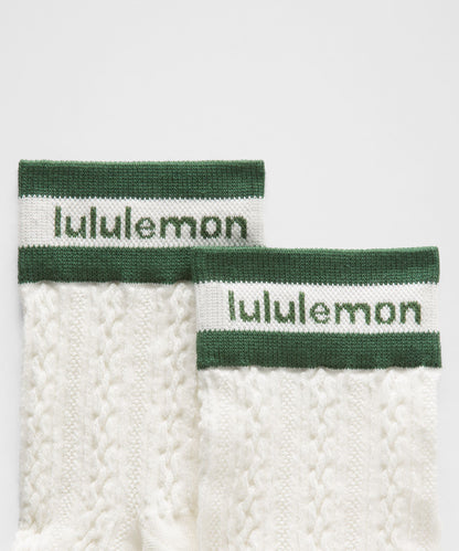 Lululemon Unisex Cable-Knit Quarter Socks