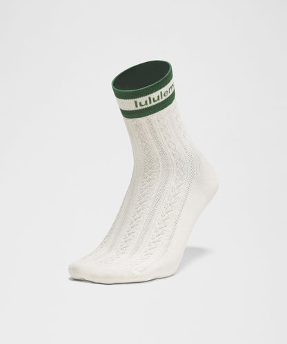 Lululemon Unisex Cable-Knit Quarter Socks