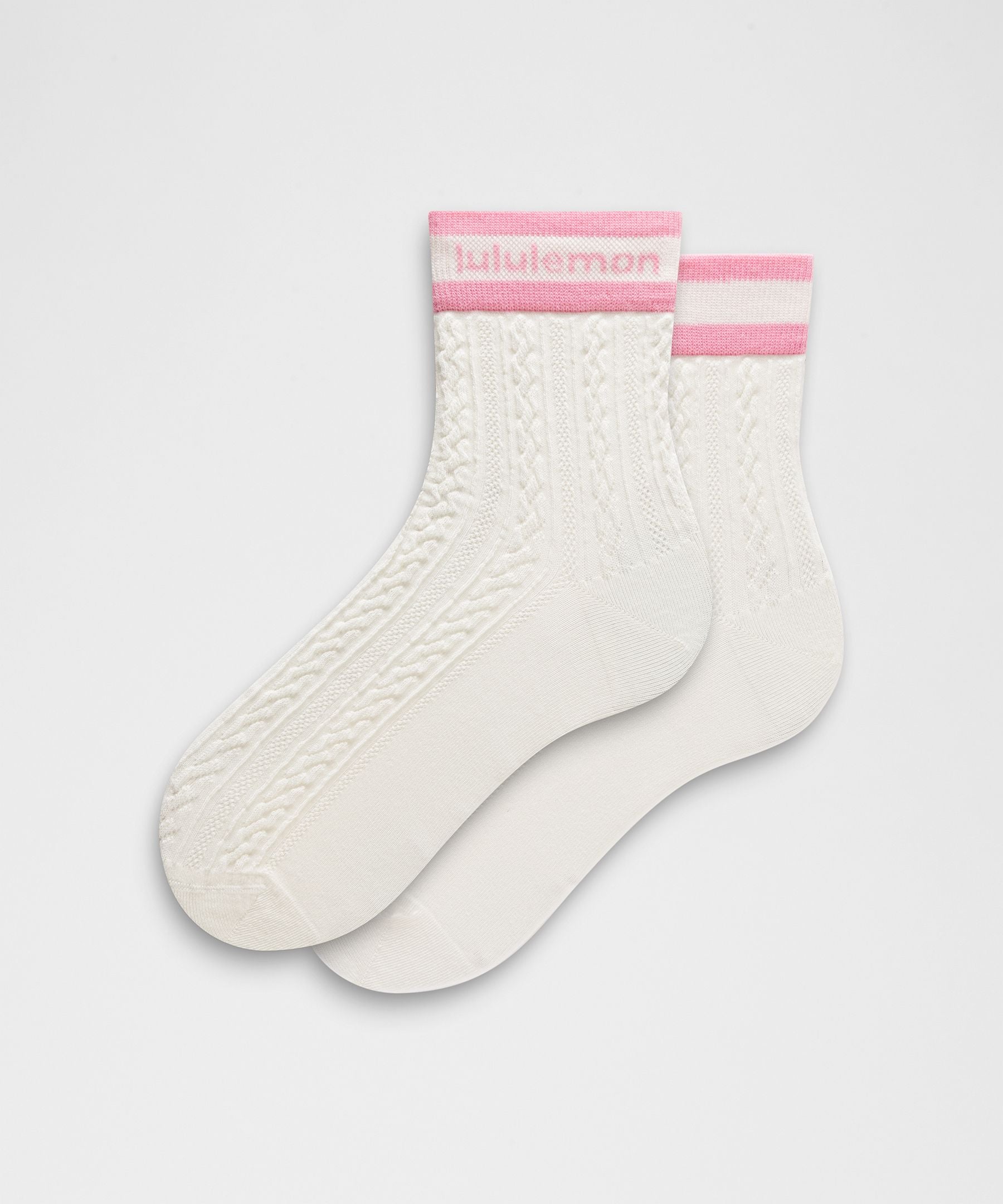 Lululemon Unisex Cable-Knit Quarter Socks