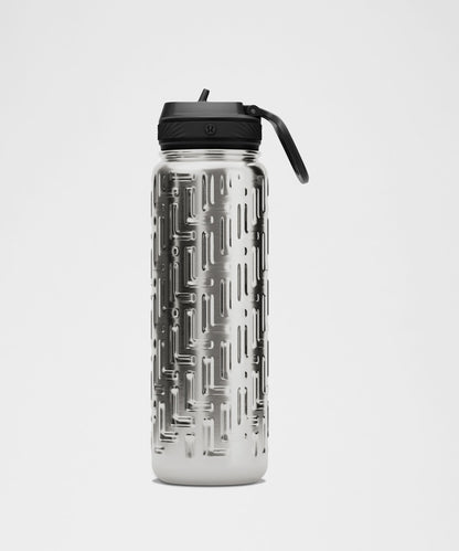 Lululemon Back to Life Sport Bottle 24oz Straw Lid *Monogram Shadow