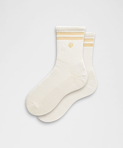Lululemon Unisex Daily Essential Quarter Socks *Metallic Stripe