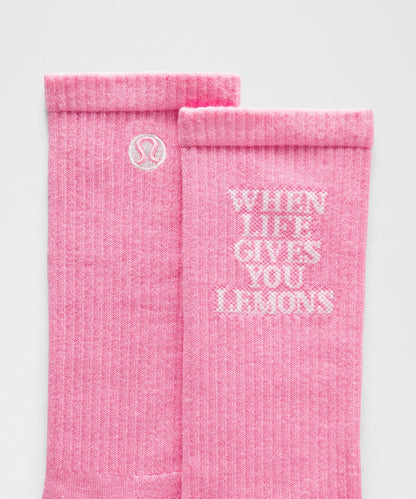 Lululemon Unisex Daily Essential Crew Socks *Lemons Quote