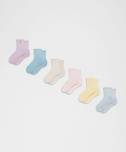 Lululemon Unisex Daily Essential Quarter Socks *6 Pack