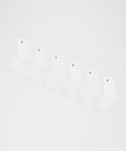 Lululemon Unisex Daily Essential Crew Socks *6 Pack