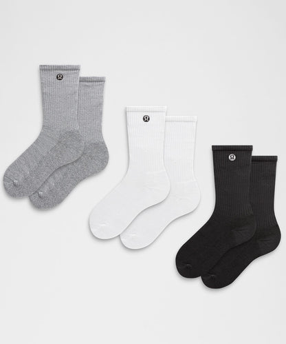 Lululemon Unisex Daily Essential Quarter Socks *3 Pack