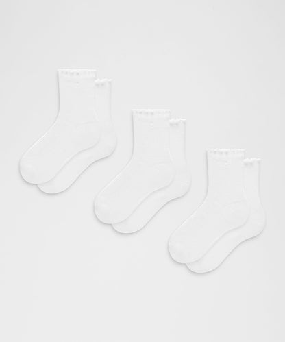 Lululemon Unisex Lettuce Edge Quarter Socks *3 Pack