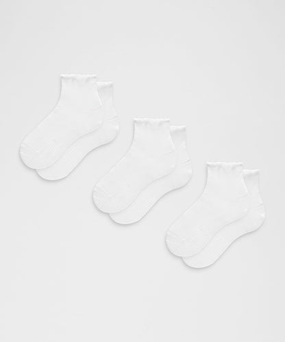 Lululemon Unisex Power Stride Ankle Socks 3 Pack *Lettuce Edge