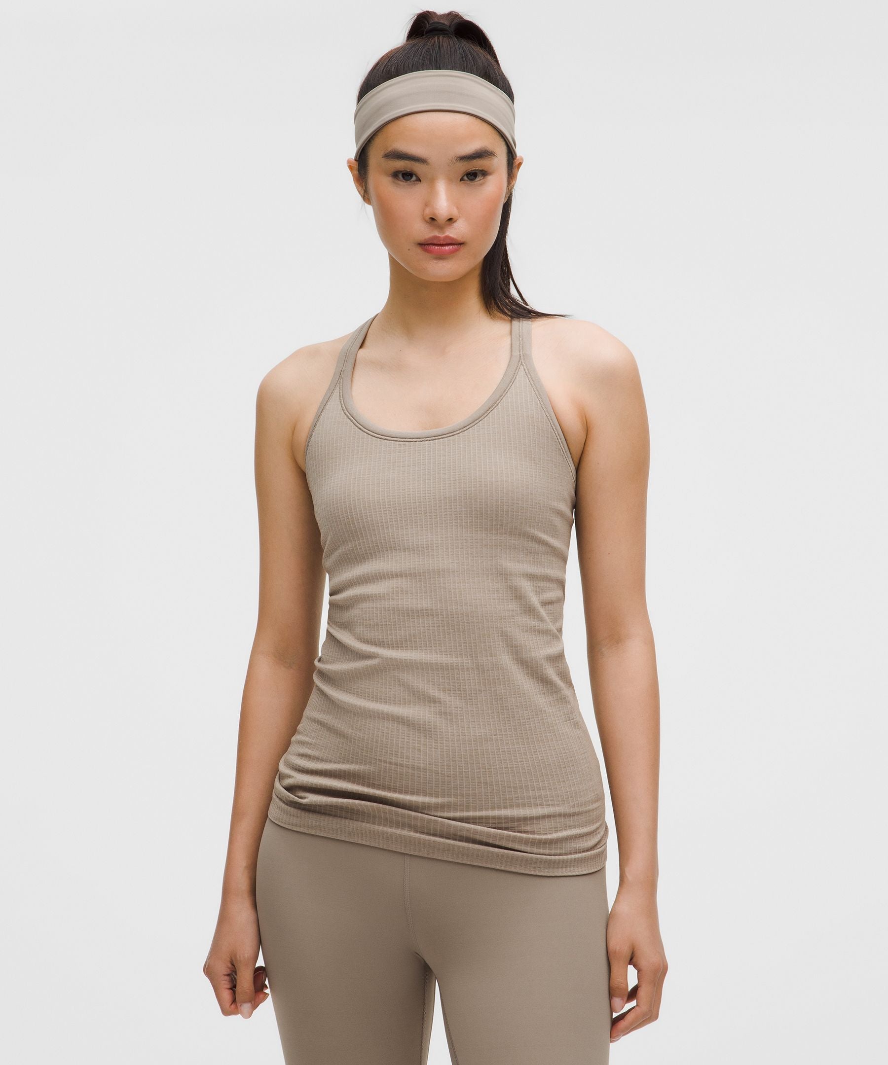 Lululemon Ebb to Street Tank Top *Light Support, B/C Cup Warm Ash Grey
