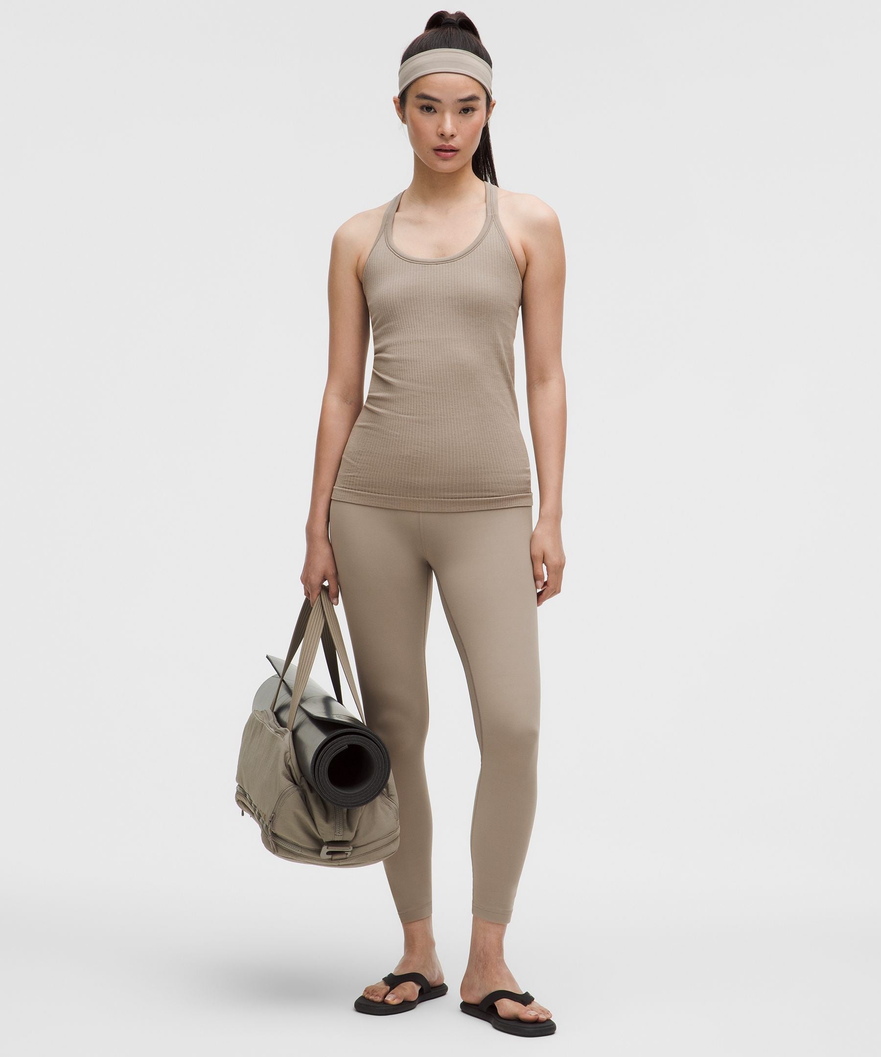 Lululemon Ebb to Street Tank Top *Light Support, B/C Cup Warm Ash Grey