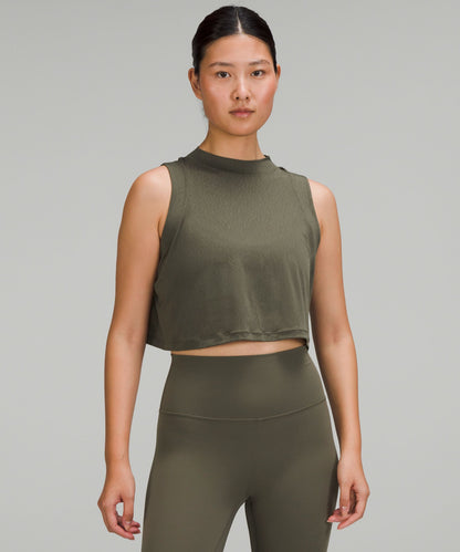 Lululemon Women's Flow Y 2-in-1 Cropped Tank Top *Light Support, B/C Cup