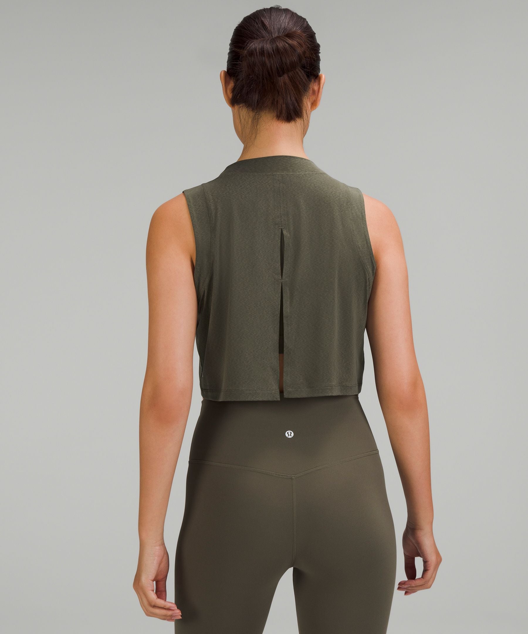 Lululemon Women's Flow Y 2-in-1 Cropped Tank Top *Light Support, B/C Cup