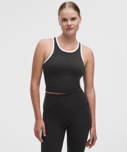 Lululemon Women's Ebb to Street Cropped Racerback Tank Top *Contrast