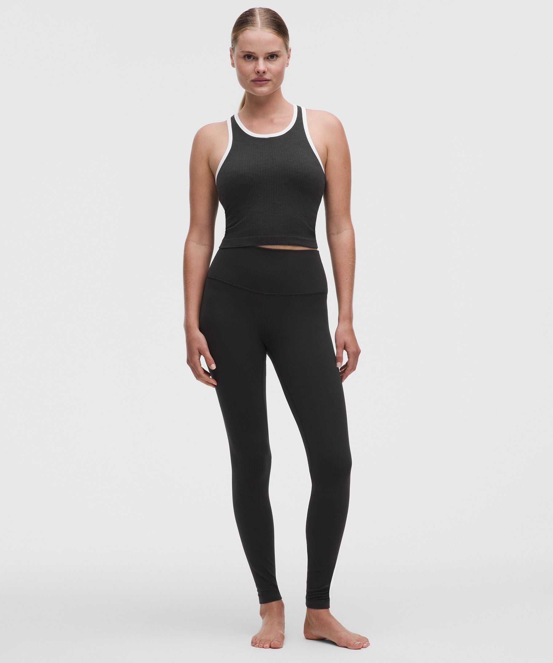 Lululemon Women's Ebb to Street Cropped Racerback Tank Top *Contrast